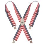 Custom Leathercraft CLC 110USA Heavy Duty Elastic Work Suspenders, USA Flag Print