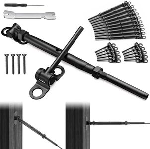 BLIKA 10 Pair 1/8" Black Cable Railing Kit Swage Toggle Turnbuckle Hardware, Adjustable Angle T316 Stainless Steel Cable Railing Kits for 2"x2", 4"x4" Wood Posts, Black Deck Railing Kit for Stairs