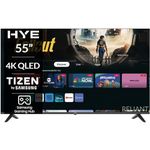 HYE 55 Inch Frameless QLED 4K UHD Smart Display With Wi-Fi, Bluetooth, HDMI & USB – Sleek Flat-Screen For Living or Bedroom – 55" TV 55QLEDS2008 [2025]
