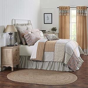 VHC Brands Kaila 4 Piece Queen Quilt Set (1 Quilt, 2 Standard Shams, 1 Queen Bed Skirt)