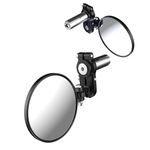 Oxford Fold-Away Bar-end Motorcycle Mirrors | Foldable Motorbike Mirror Set, Black