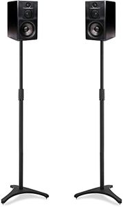 OUUTMEE Juego de 2 soportes para altavoces, altura regulable de 86 a 127 cm, con gestión de cables, soporte para altavoz, capacidad de carga de 3,6 kg cada uno, juego de 2 altavoces pequeños