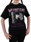 Wednesday Tshirt | Addams Family Tops for Teen Girls | Gothic Clothes for Women | Short Sleeve Womens Tshirt | Black Small