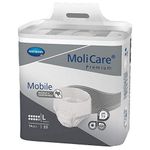 MoliCare Premium Mobile Disposable Pull Up Pants: Discreet Use for Woman and Men with Incontinence; 10 Drops, Size L, Pack of 14