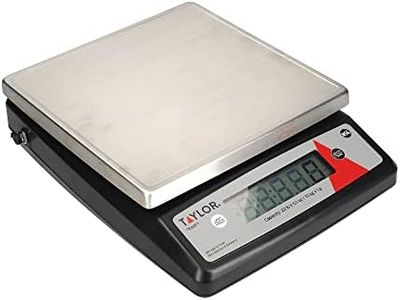 Taylor Digital Kitchen Scale Dual Platform, Taylor Pro Professional Standard, Precision Accuracy and Tare Function, Brushed Stainless Steel, 10kg Capacity Black/Silver