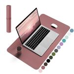 YSAGi Non-Slip Desk Pad, Waterproof PVC Leather Desk Table Protector, Ultra Thin Large Mouse Pad, Easy Clean Laptop Desk Writing Mat for Office Work/Home/Decor (60 x 35 cm, Dark Pink)