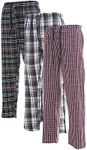 DARESAY 3 Pack: Plaid Pajama Pants for Men – Mens Flannel Pajama Pants - Mens PJ Pants with Pockets & Button Fly (Up to 3XL)