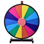 GYMAX 18"/24" Color Prize Wheel 14 Slots Dry Eraser Trade Show Fortune Win Colorful Spin Party Pub Tradeshow Game (24" Tabletop)