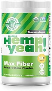 Manitoba Harvest Hemp Yeah! Organic Max Fiber Protein Powder, Unsweetened, 16oz; with 13g of Fiber, 13g Protein and 2.5g Omegas 3&6 per Serving, Keto-Friendly, Preservative Free, Packaging May Vary