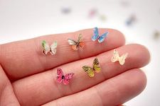 Micro Resin Butterflies, Dollhouse Miniature Tiny Butterflies, Terrarium Fairy Garden Dollhouse, Mini Micro Landscaping Decoration (30 PCS)