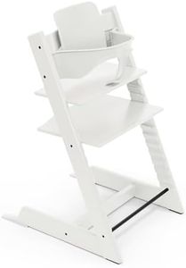 Stokke Tripp Trapp High Chair, White - Includes Chair + Baby Set2 for Children 6-36 Months - Adjustable, Ergonomic & Easy to Clean