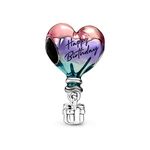 Happy Birthday Hot Air Balloon Charm 925 Sterling Silver Pendant,Girl Jewelry Beads Gifts for Women Bracelet&Necklace