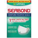 Seabond Denture Fixative Seals, Soft Adhesive Cushion, Last All Day, Protect Gums & Help Seal Out Food Particles, 30 Uppers