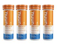 Nuun Immunity: Immune Support Hydration Supplement, 4 Tubes (40 Servings), Blueberry Tangerine, Electrolytes, Antioxidants, Vitamin C, Zinc, Turmeric, Elderberry, Ginger, Echinacea