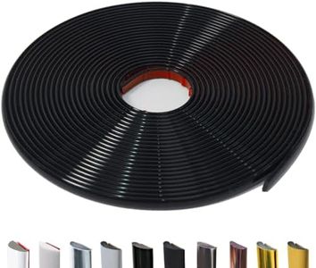 JSIWOTH Peel and Stick Trim Molding, 52.5 Ft D-Shape Baseboard Trim Flexible for Walls, Edges & Borders, Window & Door Frames, Backsplash, Shiny Black Waterproof and Self Adhesive Trim