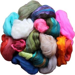 Living Dreams Yarn Assorted Merino Roving Ends & Mixed Fiber Waste - Bulk Top Fiber for Felting, Spinning & Blending