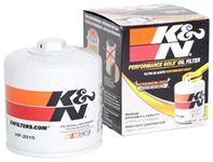 K&N Oil Filter - Spin-On 93x102mm compatible with Ford, Blue Bird, Chevrolet, Dodge, GMC, Jeep, Chrysler, Mercury (HP-2010) , White