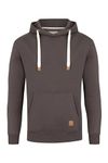 Blu Apparel Mens OH Overhead Pullover Fleece Hoodie OH Hoody Hooded Sweatshirt Grey Black (Medium, Charcoal)