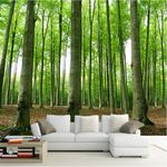 KEARTNZI Custom 3d Forest Wallpaper Modern Green Forest Tree Wall Mural Living Room Tv Sofa Restaurant Background Wall Murals