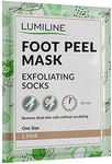 Exfoliating foot peel mask for hard skin, feet peeling socks, baby feet foot peel, foot exfoliant, foot treatment for hard skin, dermatologically tested, 1 pair (up to size W8/M8.5 EU43)