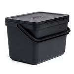 TATAY Kitchen Food Waste Compost Caddy Bin, 6 L Capacity, Polypropylene, Made from 100 Percent Recycled Materials, Black Colour, Measures 26,5 x 19 x 18,5 cm, 1105515