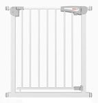 Lyrovo Metal Baby Safety Gate 2 Way Auto Close 75-95 cm Adjustable for Kids, Dogs, Pets, Infants (75-95Cm, White)