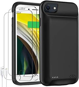 Battery Case for iPhone 6/6s/7/8/SE(2020/2022), Newest 10000mAh Rechargeable Portable Protective Extended Charger Case Compatible with iPhone 8/7/6s/6/SE2/3 (4.7 inch) Charging Case & Carplay (Black)