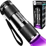 ZASHMART UV Torch, 87MM L 9LED Torch 395 NM Black Flashlight, Powerful UV Light Pets Urine Detector, 26MM Dia Ultraviolet Light, 3 x AAA Portable Battery, Cat Bed Dog Bed Pet Bed Dry Urine Detector.