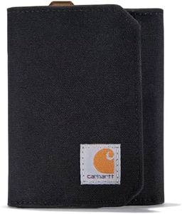 Carhartt Men's Standard Trifold, Durable Wallets, Available in Leather and Canvas Styles, Nylon Duck (Black), One Size