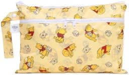 Bumkins Disney Waterproof Wet Dry Clutch Bag for Baby, Travel, Swim Suit, Cloth Diapers, Pump Parts, Pool, Gym Clothes, Toiletry, Hook to Stroller, Daycare, Packing Pouch, Zip Bag, Winnie The Pooh