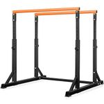 Bongkim Dip Bar, Heavy Duty Dip Station with 7 Height Levels, 550lbs Adjustable Parallel Bars for Tricep Dips Pull-Ups L-Sits Calisthenics Exercises Strength Training for Home Gym Outdoor (Orange)