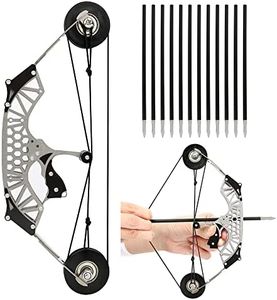 Archery Mini Compound Bow and Arrow Set Mini Pocket Bow Survival Bow Right Left Hand for Target Shooting Practice (8.6" with 12 arrow)