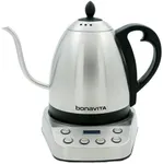 Bonavita 1 Liter Digital Variable Temperature Gooseneck Electric Kettle, Coffee Kettle Pour Over or Making Tea, Precise Control, 6 Preset, Commercial or Home Use, 1000 Watt (Stainless Base)