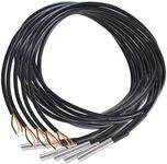 5 Pieces of DS18B20 Temperature Sensor Temperature Probes in Stainless Steel Packaging, Waterproof, 1M.