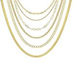 Dainty Gold Layered Necklaces for Women,18k Gold Layering Chain Necklace Set, Adjustable Choker Necklace Trendy for Women Gifts