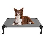 Veehoo Cooling Elevated Dog Bed, Portable Raised Pet Cot with Washable & Breathable Mesh, No-Slip Rubber Feet for Indoor & Outdoor Use, Medium, Silver Gray