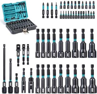 LIBRATON 54PCS Magnetic Nut Driver Set, Impact Drill Driver Bit Set 1/4" | Metric & SAE Nut Driver for Impact Drill, Socket Adapters, Screwdriver Bit, Quick-Release Extension, Storage Box