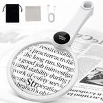 Magnifying Glass with 49 LED Light, 10X 20X 45X Large Handheld Magnifier