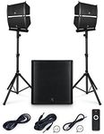 PRORECK Club 4000 18-inch 4000W P.M.P.O Stereo DJ/Powered PA Speaker System Combo Set Line Array Speaker and 18 inch Active Subwoofer with Bluetooth/USB/SD Card/Remote Control