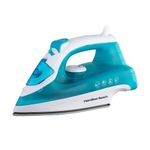 Hamilton Beach SteamMax Steam Iron, 2200W, Non-Stick Ceramic Soleplate, Dry or Steam Ironing, Spritz Function, Crease Removal, Vertical Steam, Easy Fill Tank, Self Cleaning - HB508AW, Aqua/White