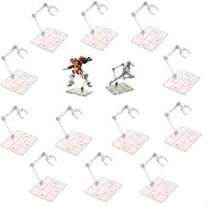 TSY TOOL 18 Pcs of HG144 Action Figure Stand, Display Holder Base, Doll Model Support Stand Compatible with 6" HG RG SD SHF Gundam 1/44 Toy Clear