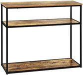 OIKITURE 90CM Industrial Console Table - Narrow Sofa Table with Shelves for Living Room Hallway Entryway Behind Couch