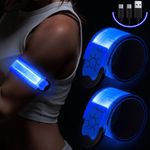 Simket Upgrade LED Armbands for Running (2 Pack), USB Rechargeable Reflective Armbands, High Visibility Light Up Band for Runners, Bikers, Walkers, Pet Owners