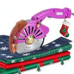 BAOSHISHAN Electric Fabric Rotary Cutter Heavy Duty Speed Adjustable Fabric Scissors Round Blade Cutting Machine for Multilayer Fabric Leather Cloth Carpet (100mm Plug-in Purple)