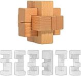 Onietoiy 12 Steps 3D Beech Wood Challenge Wooden Brain Teaser Puzzles Toys Love's Dozen Puzzle Unique Fidget Games Mini Size IQ Educational Assembly and Disentangment Toy Gift for Kids and Adults