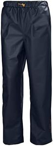 Helly-Hansen Workwear Gale Waterproof Men's Rain Pants with Adjustable, Elastic Waist and Bottom Leg with Snap Buttons, Navy - X-Large