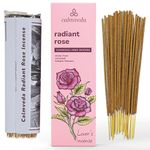 Radiant Rose Incense Sticks for Love - (80 Sticks) Charcoal Free Incense Using Upcycled Flowers | Romance Incense to Promote Love & Care | Perfect Housewarming Gift