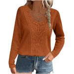 Women's Long Sleeve Tops UK Clearance Elegant Dressy Tunic Tops Waffle Tshirts Plain Loose Casual Sweatshirt for Women UK Crewneck Pullover Tops Lace Blouse Ladies Work Officce Tee Shirts