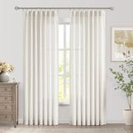 WEST LAKE 72 Inch Natural Pinch Pleated Sheer Curtain Panels for Living Room Bedroom,Rustic Linen Textured Drapes with Backtabs Hooks,Neutral Lightweight Window Treatment,40" wx72 Lx2