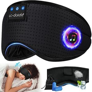 Sleep Headphones Breathable Bluetooth Eye Mask Sleeping Headphones, Wireless Eye Mask Sleep Earbuds for Side Sleeper Women Office Air Travel Cool Tech Gadgets Unique Gifts Loup Pour Dormir